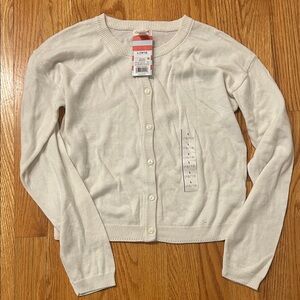 Cat & Jack Kids Cream Button-Up Sweater
